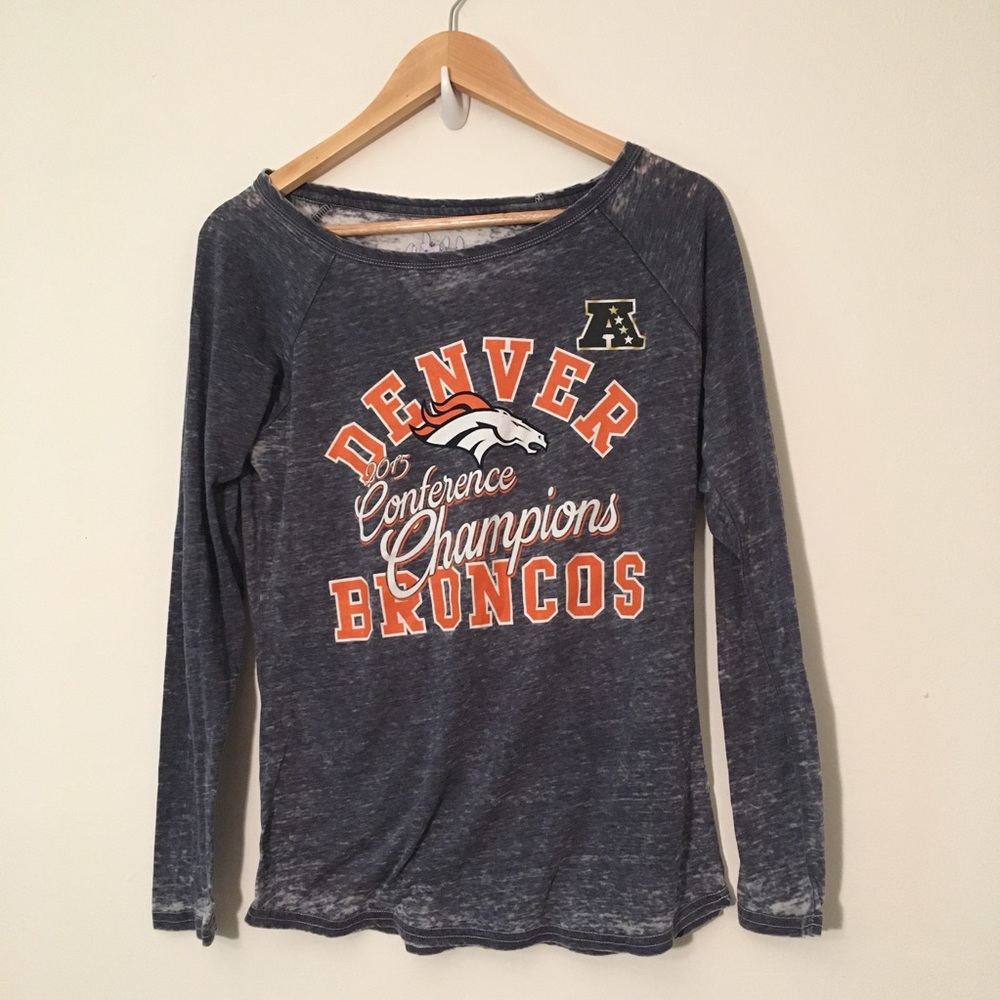 NFL Denver Broncos Blue Long-Sleeve Top M